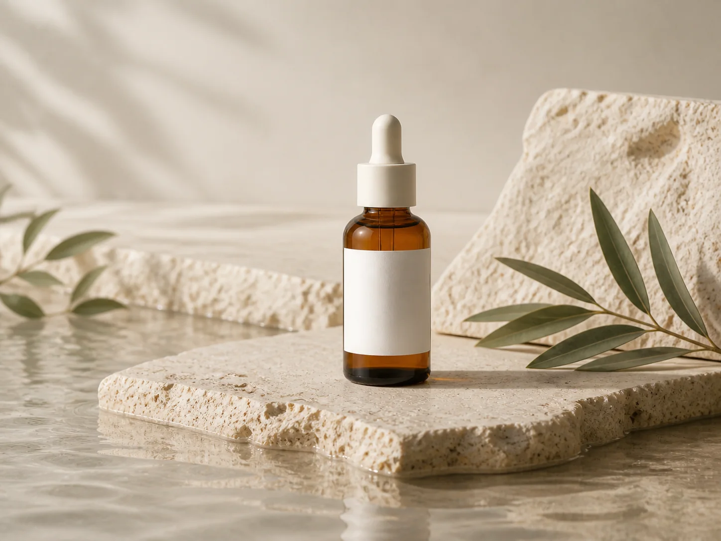 A fictional serum in a natural wellness scene
