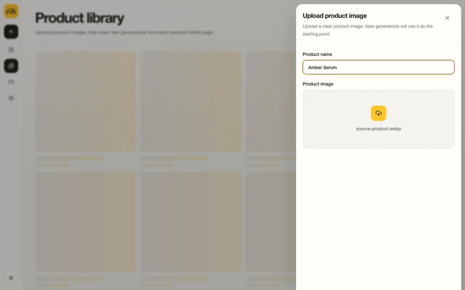 The real MoeArc product upload dialog